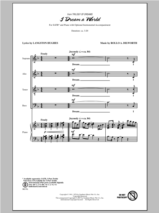 Produktbild zu: I Dream A World (from Trilogy of Dreams)
