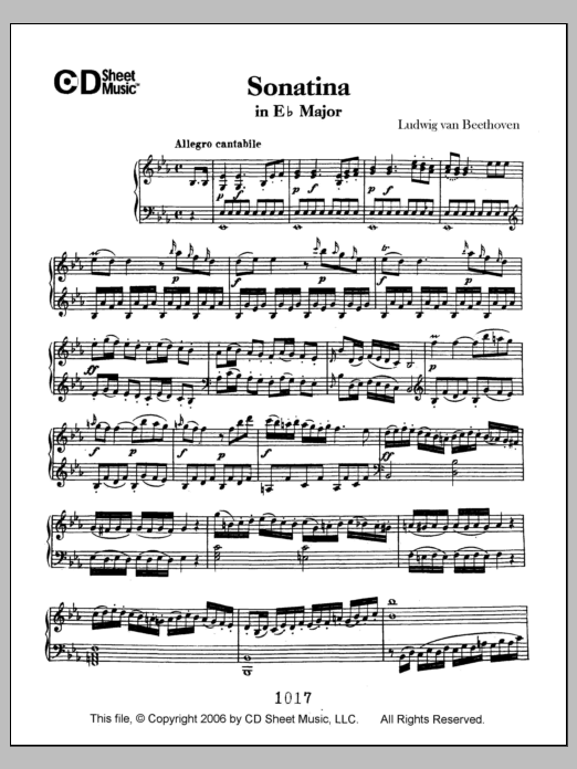 Produktbild zu:  Sonatina In E-flat Major - Ludwig van Beethoven