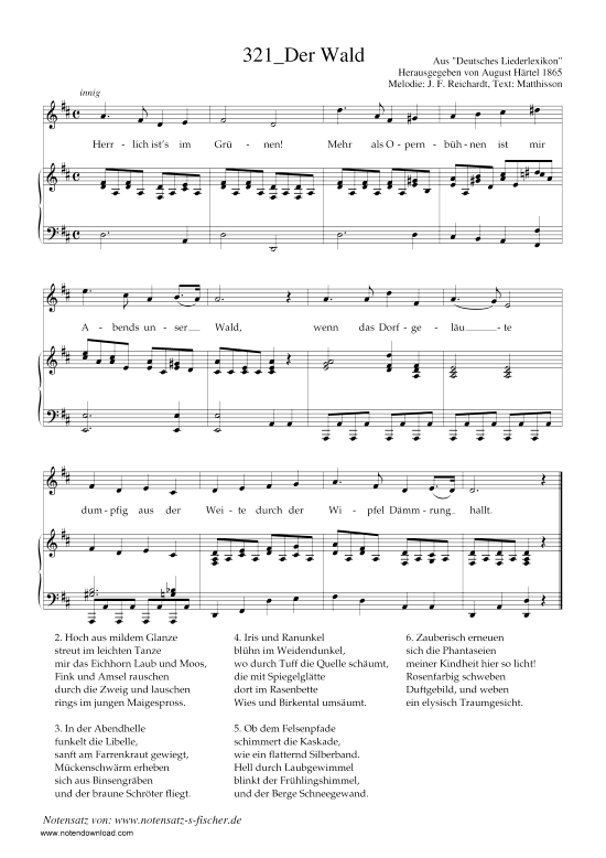 Produktbild zu: Der Wald J. F. Reichardt