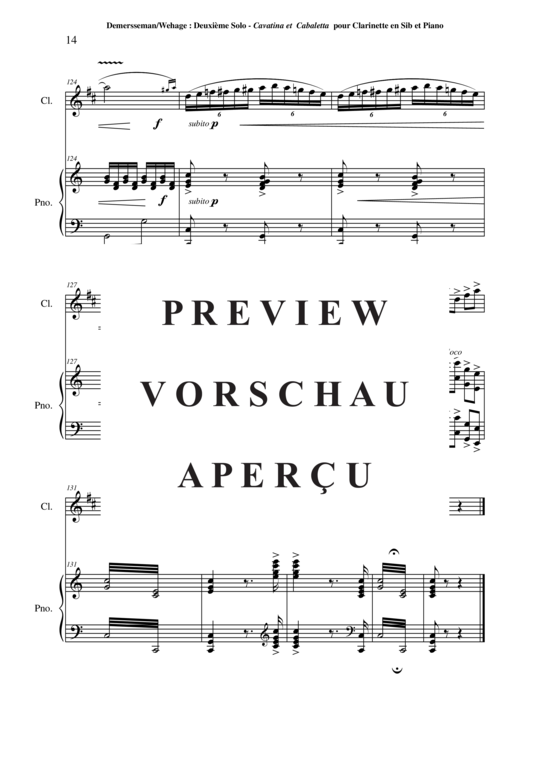Product gallery: Page 15 of 21 Deuxieme Solo: Cavatina et Cabaletta , , (clarinet in Bb + piano)