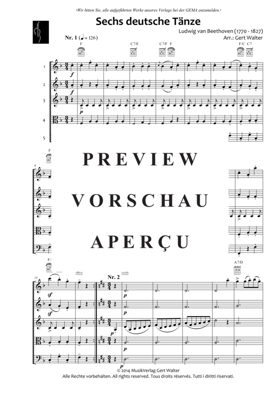 Produktgalerie: Seite 2 von 21 Sechs deutsche Tänze , , (Quintett flexible Besetzung)