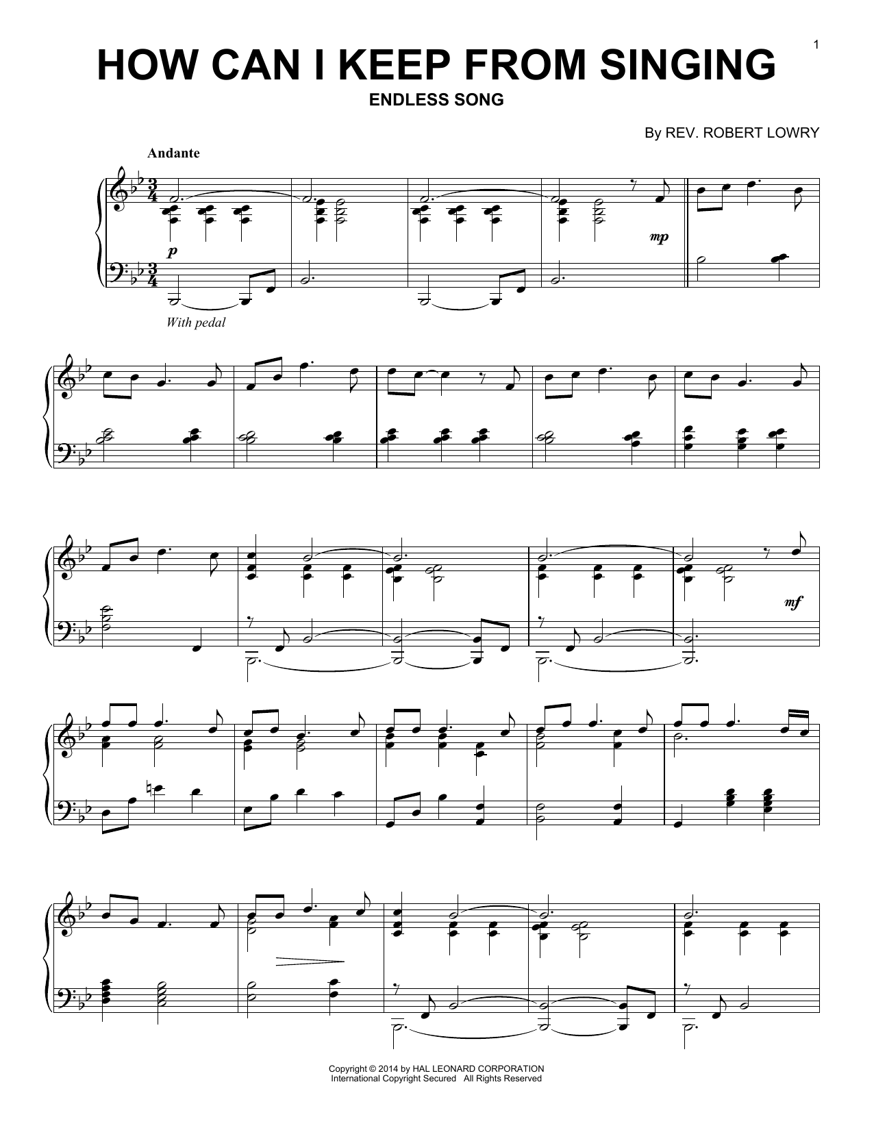 Product gallery: Page 1 of 1 How Can I Keep From Singing, Rev. Robert Lowry