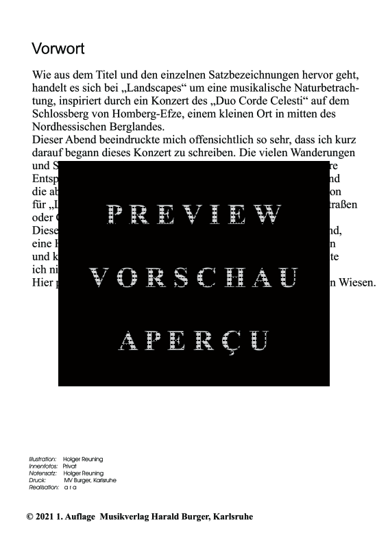 gallery: Landscapes, , Gemischtes Ensemble für Flöte, Oboe, Streicher, Gitarre und Harfe - Partitur