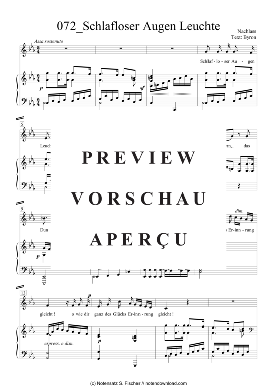 Product gallery: Page 2 of 3 Schlafloser Augen Leuchte , , Piano and Voice