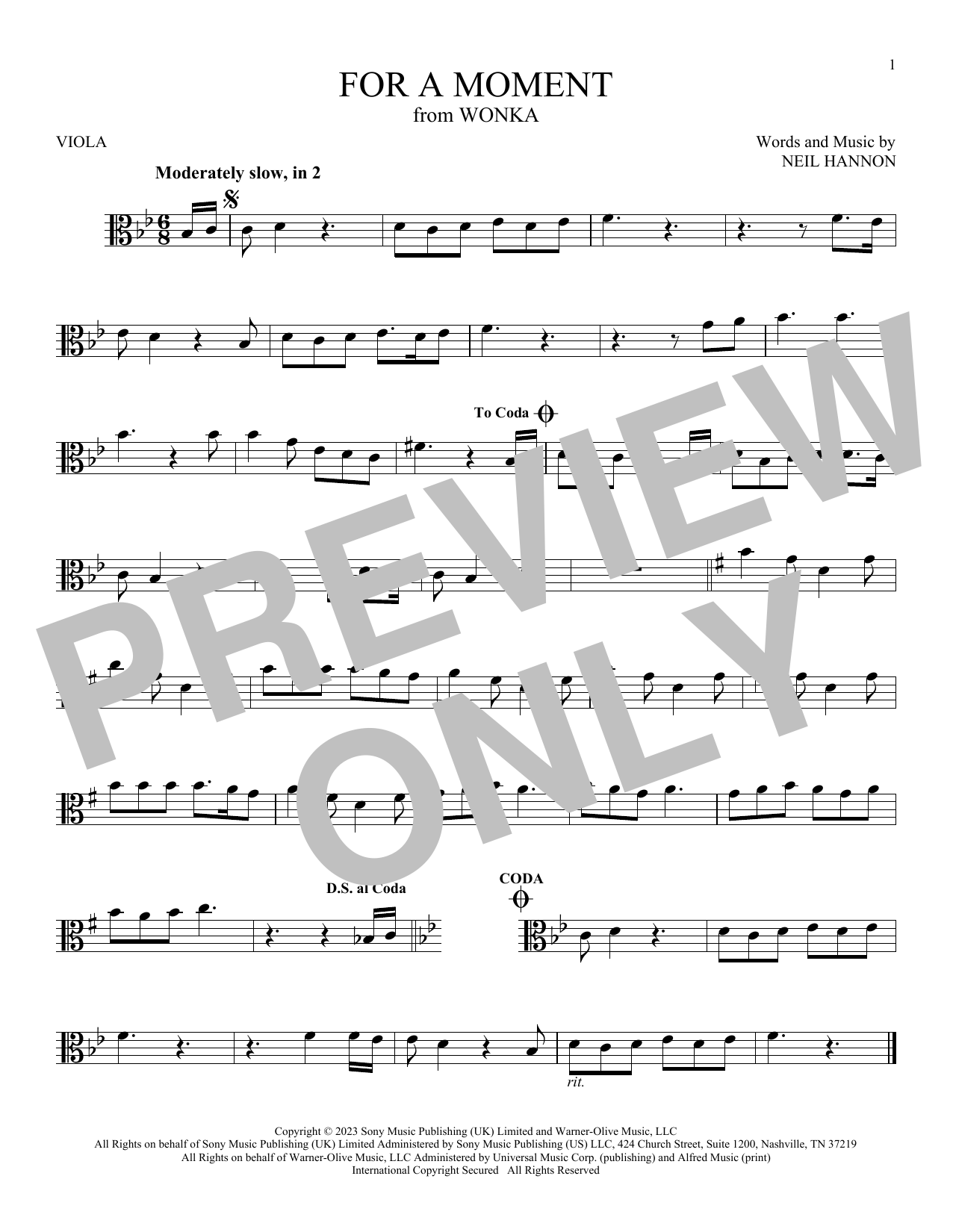 Product gallery: Page 1 of 1 For A Moment (from Wonka), Neil Hannon