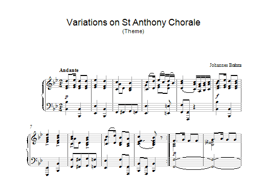 Product gallery: Page 1 of 1 Variations on St Anthony Chorale (Theme), Johannes Brahms