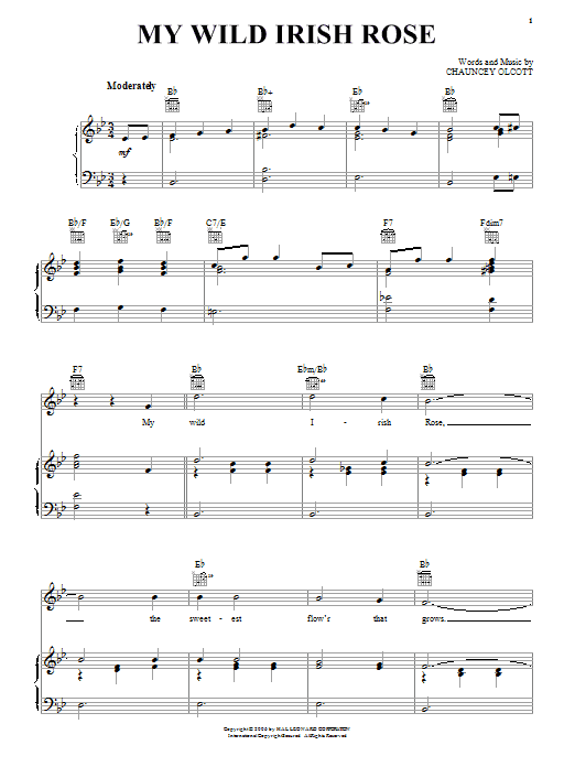 Produktgalerie: Seite 1 von 1 My Wild Irish Rose, Chauncey Olcott, Gesang, Gitarre, Klavier