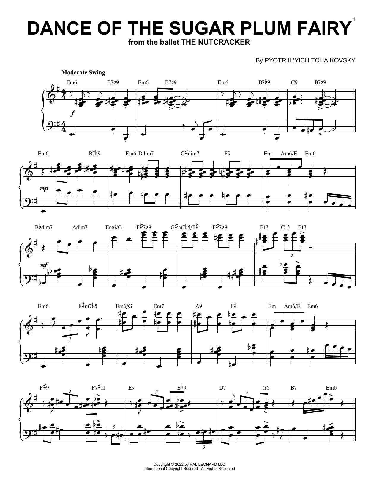 Produktbild zu: Dance Of The Sugar Plum Fairy, Op. 71a [Jazz version] (arr. Brent Edstrom)