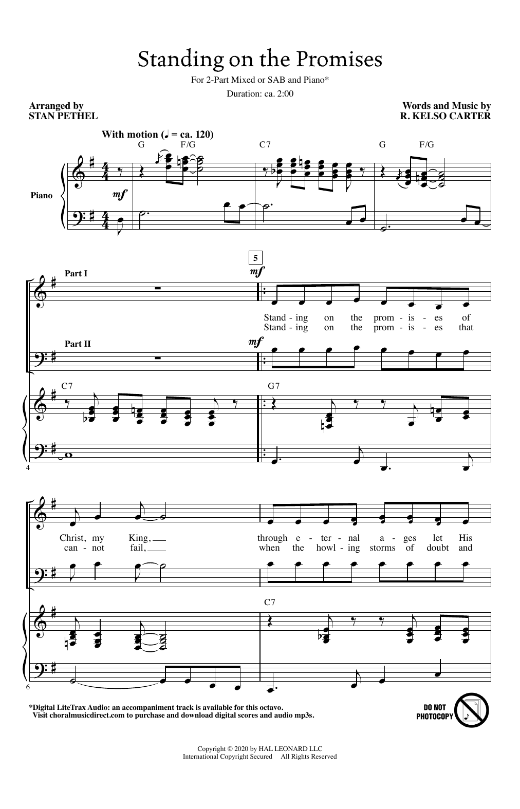 Produktbild zu: Standing On The Promises (arr. Stan Pethel)
