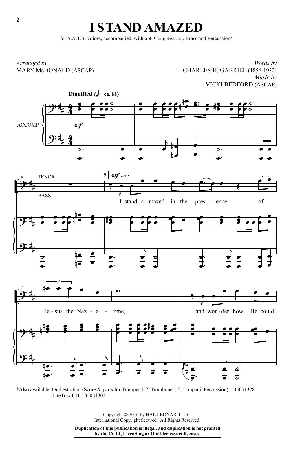 Product picture to: I Stand Amazed (arr. Mary McDonald)