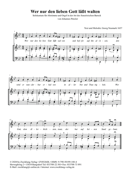 gallery: Wer nur den lieben Gott läßt walten , , (Alt Solo + Orgel)