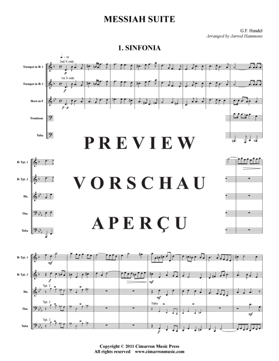 Produktgalerie: Seite 2 von 21 Messiah Suite – 5 Stücke , , (Blechbläserquintett)