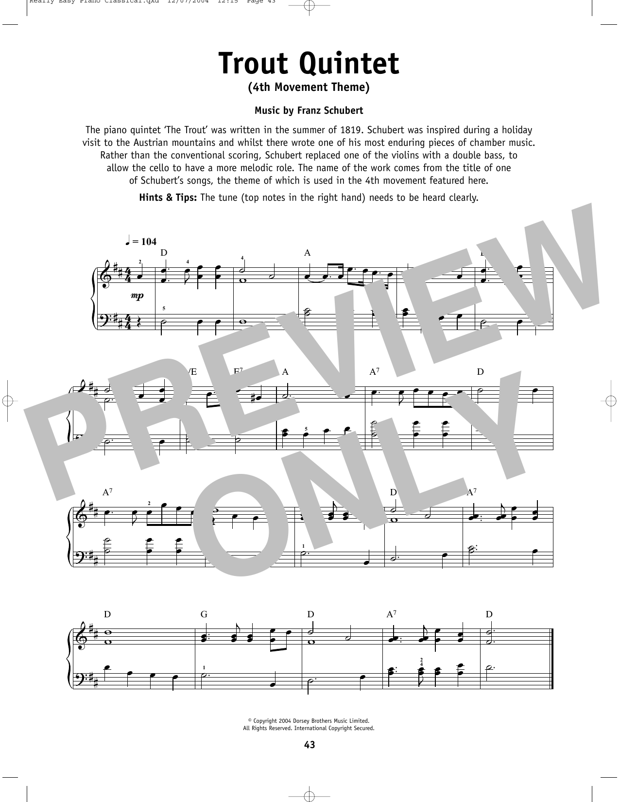 Product gallery: Page 1 of 1 The Trout, Franz Schubert
