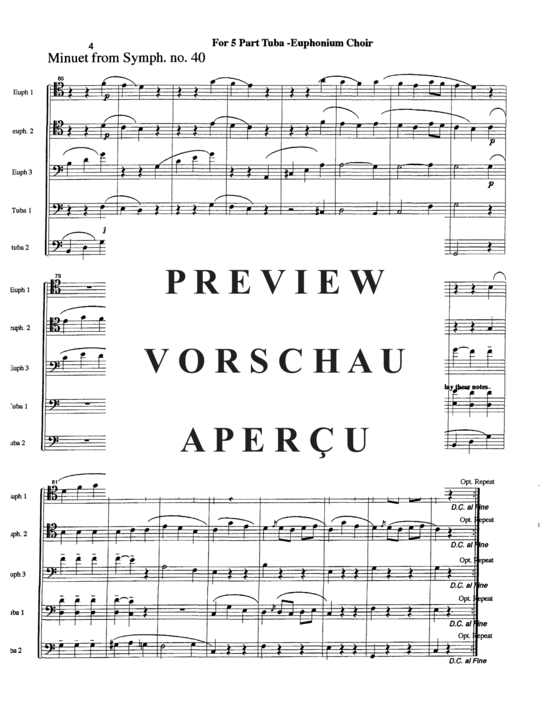 Product gallery: Page 6 of 16 Minuet , , (Tuba Quintet EEETT)