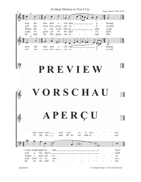 Produktgalerie: Seite 4 von 4 In Deep Distress to You I Cry (The Year Cycle, Op.5, No.37), , Gemischter Chor 3-stimmig SAM