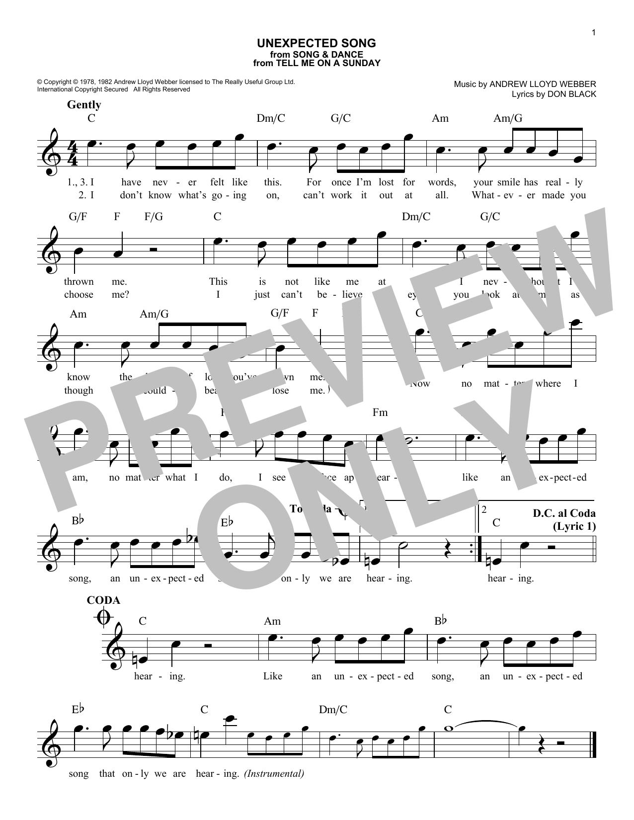 Product picture to: Unexpected Song (from Song & Dance)