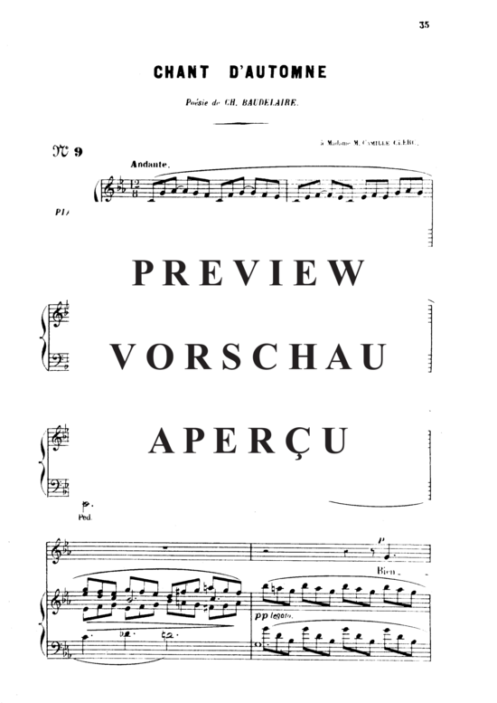gallery: Chant d´Automne Op.5 No.1 , , (Gesang hoch + Klavier)