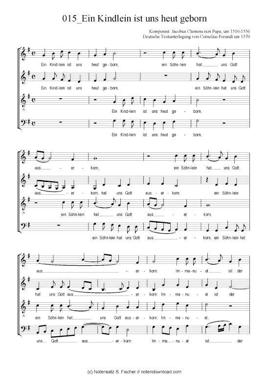 Product picture to: Ein Kindlein ist uns heut geborn Chorsatz Alte Meister