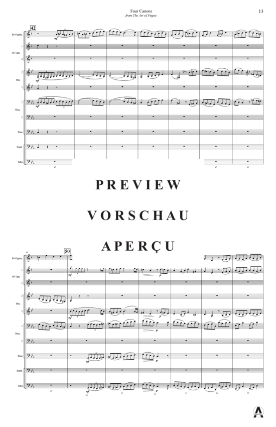 Produktgalerie: Seite 15 von 20 Vier Kanon aus Kunst der Fuge , , (Concert Band)
