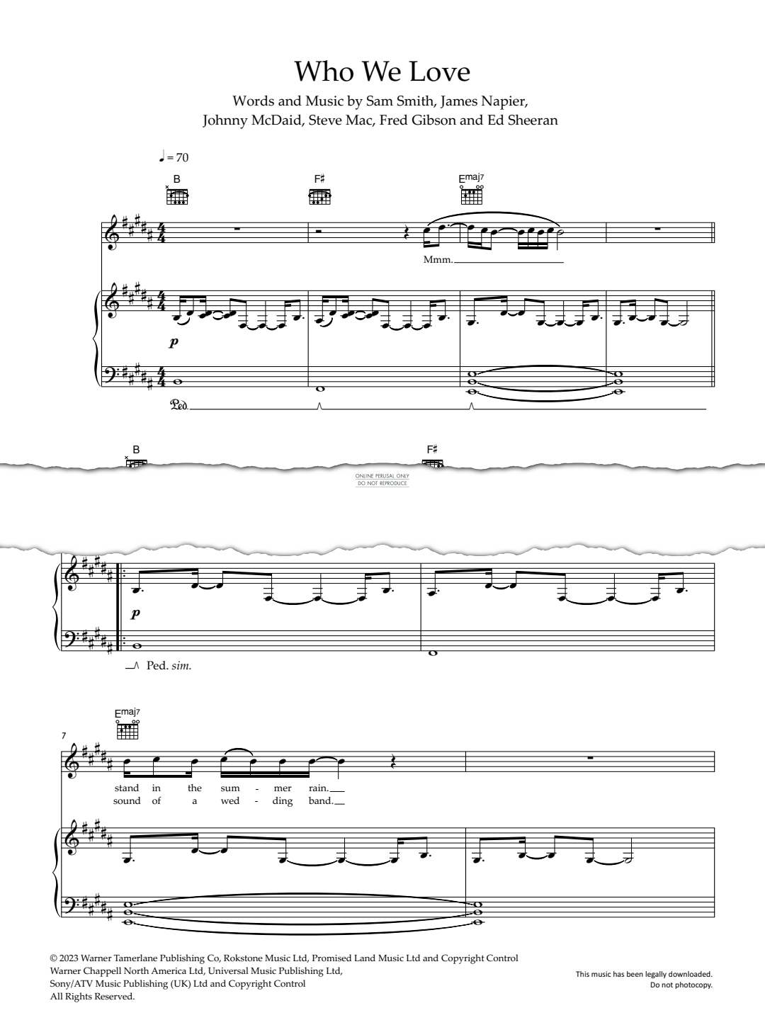 Produktgalerie: Seite 1 von 1 Who We Love, Sam Smith, Gesang, Gitarre, Klavier