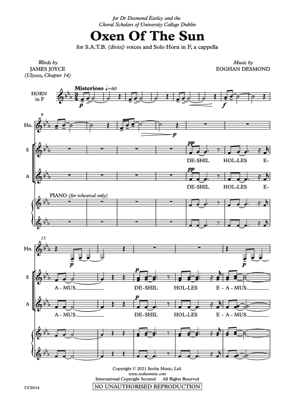 Produktgalerie: Seite 1 von 11 Oxen of the Sun, , Horn in F Solo und Gemischter Chor