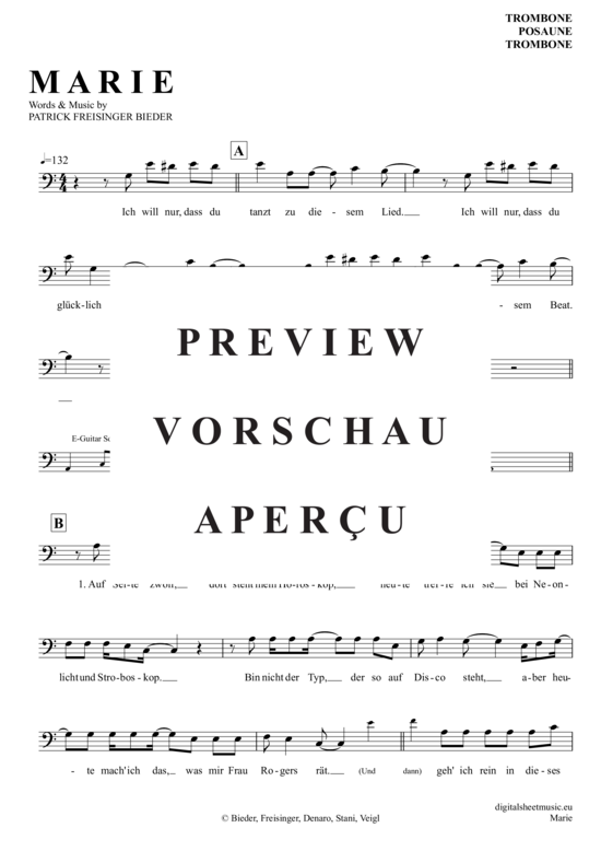 Product gallery: Page 2 of 5 Marie , Alle Achtung, (Posaune / Bariton)