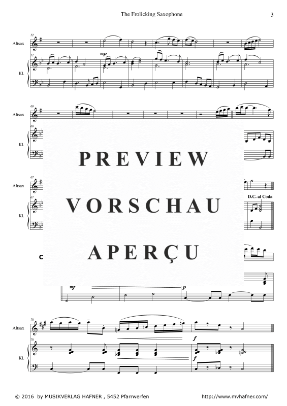 Product gallery: Page 7 of 9 The Frolicking Saxophone, , (alto saxophone and piano)