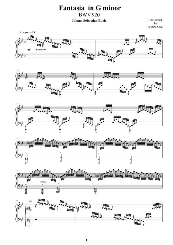 Produktbild zu: Fantasia in G-Moll BWV 920Johann Sebastian Bach