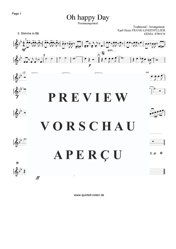 Product gallery: Page 10 of 11 Oh happy Day, , Trombone Quintet
