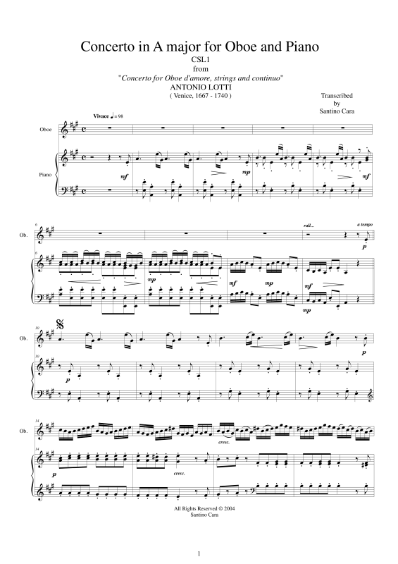 Produktbild zu: Konzert A-DurAntonio Lotti