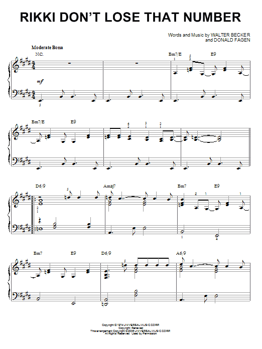 Product gallery: Page 1 of 1 Rikki Don't Lose That Number [Jazz version] (arr. Brent Edstrom), Steely Dan