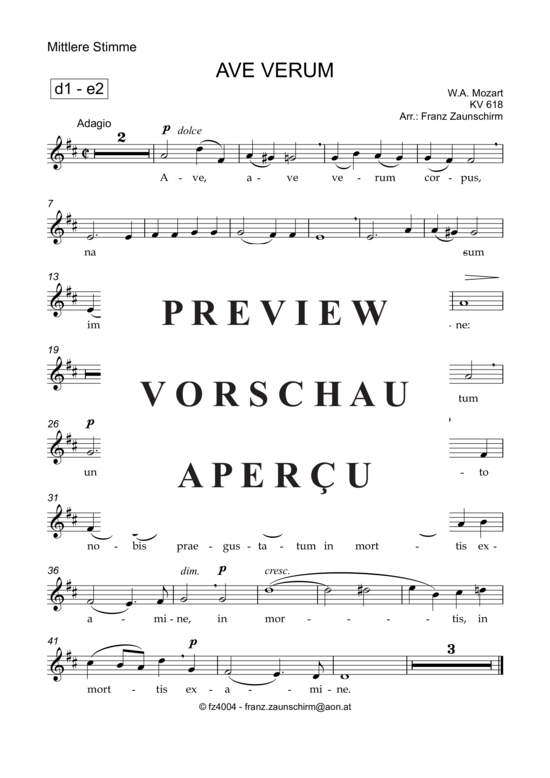 gallery: Ave verum , , (Gesang mittel + Klavier)
