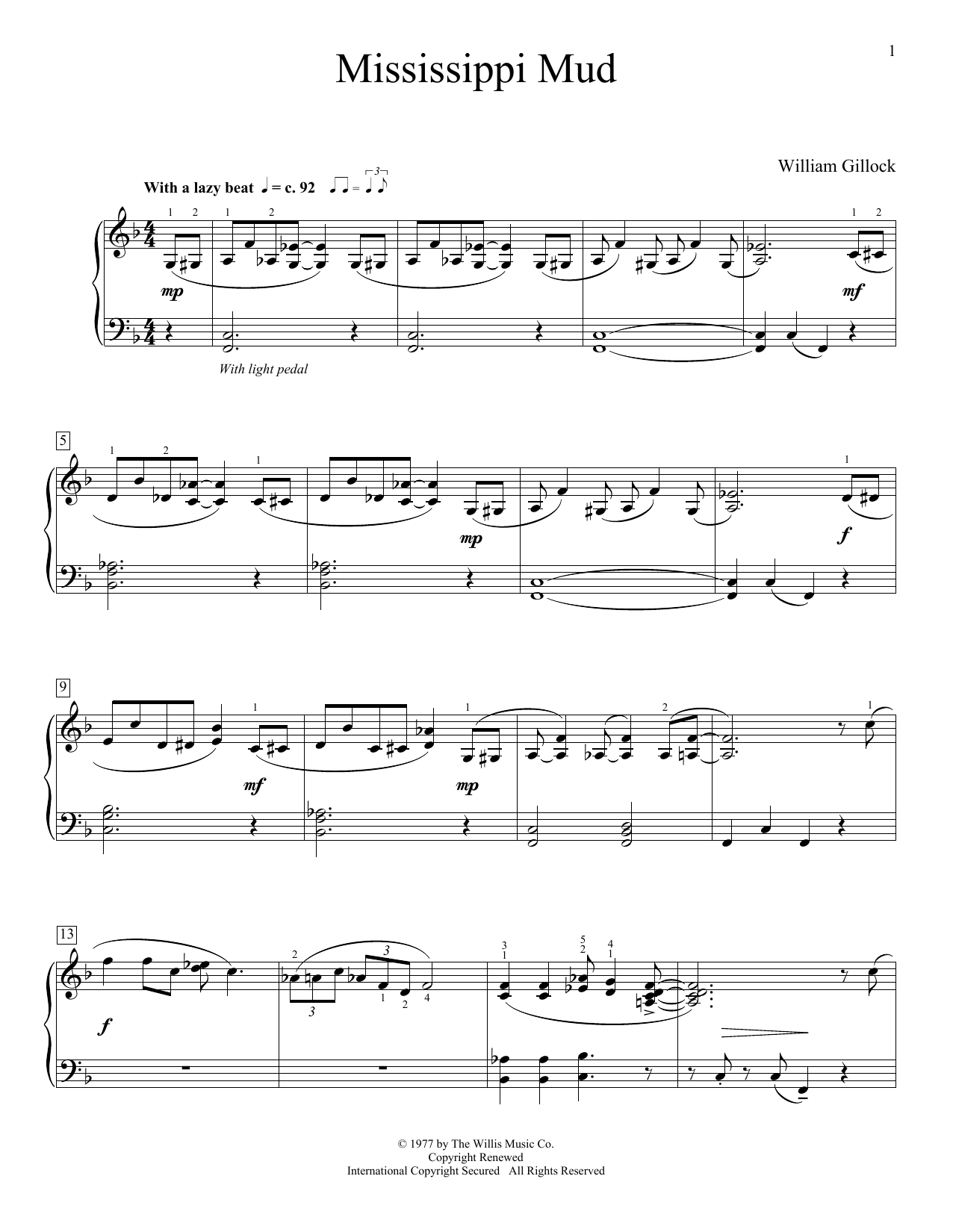 Produktgalerie: Seite 1 von 1 Mississippi Mud, William Gillock, Klavier