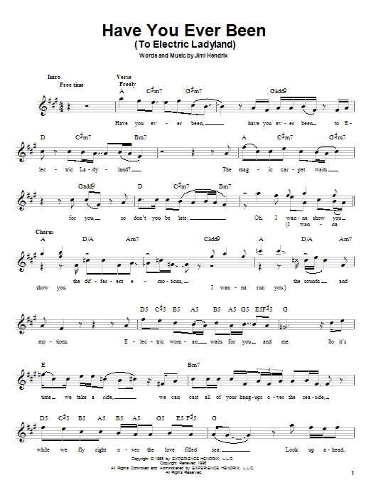 Produktgalerie: Seite 1 von 1 Have You Ever Been (To Electric Ladyland), Jimi Hendrix, Gitarre