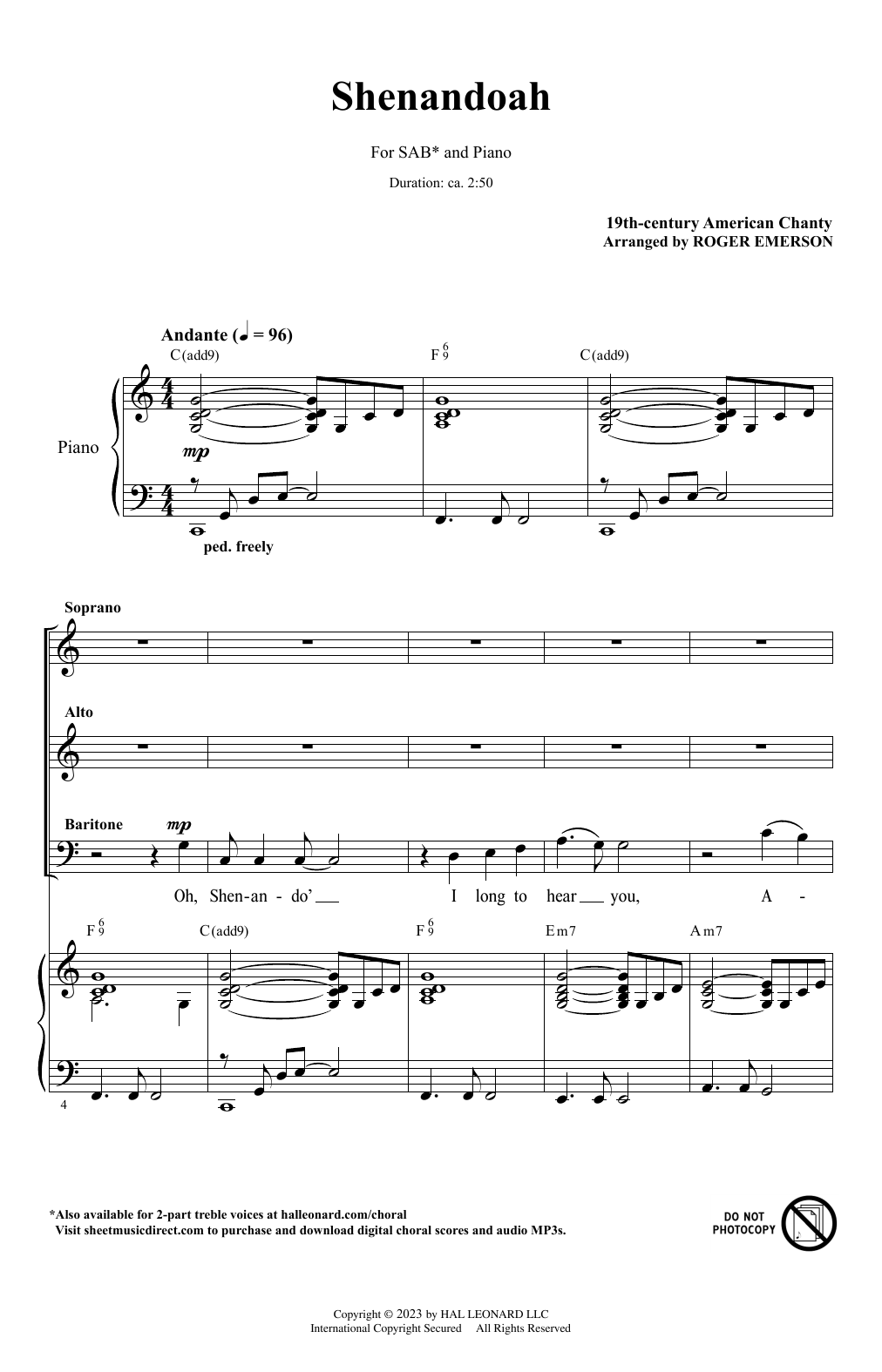 Produktbild zu: Shenandoah (arr. Roger Emerson)