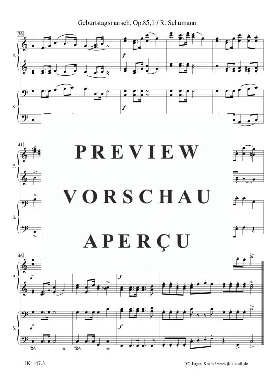 gallery: Geburtstagsmarsch Op.85, Nr.1, , Klavier vierhändig