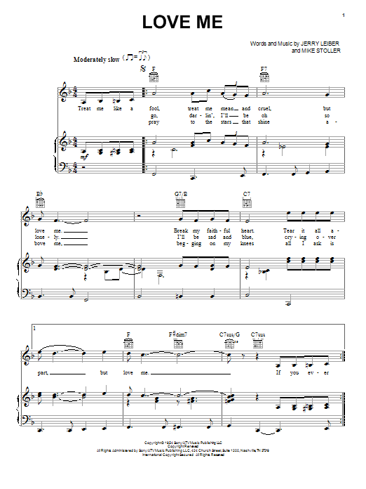 Produktgalerie: Seite 1 von 1 Love Me, Elvis Presley, Gesang, Gitarre, Klavier