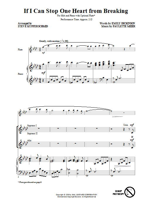 Produktgalerie: Seite 1 von 1 If I Can Stop One Heart From Breaking, Steve Kupferschmid, Chor