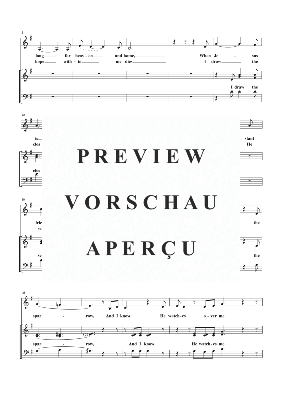 Produktgalerie: Seite 4 von 11 His Eye Is On the Sparrow, , Gemischter Chor SAB, Solo und Klavier