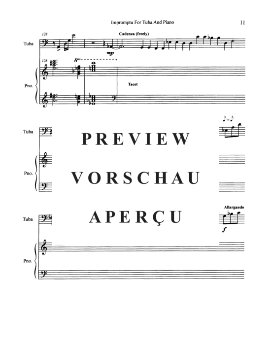Produktgalerie: Seite 13 von 21 Impromptu , , (Tuba + Klavier)