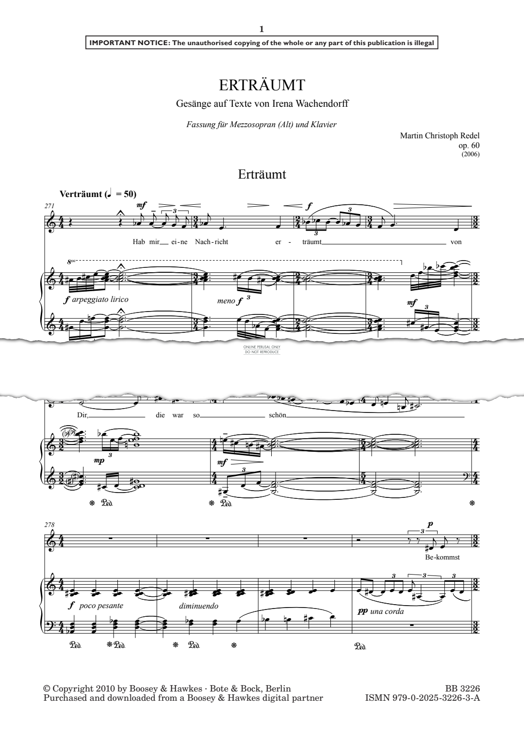 Produktgalerie: Seite 1 von 1 Erträumt (aus Erträumt - Nr. 11), Martin Christoph Redel, Gesang, Klavier