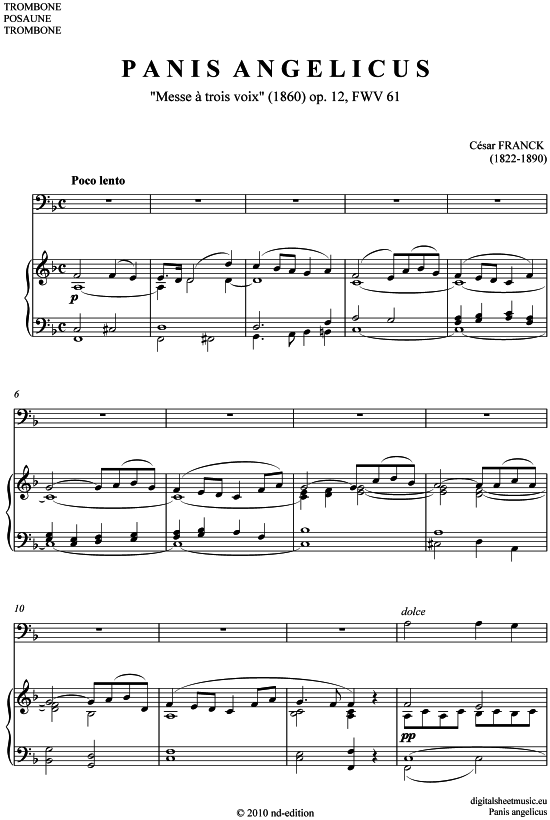 Product picture to: Panis angelicus Cesar Franck (1822-1890)