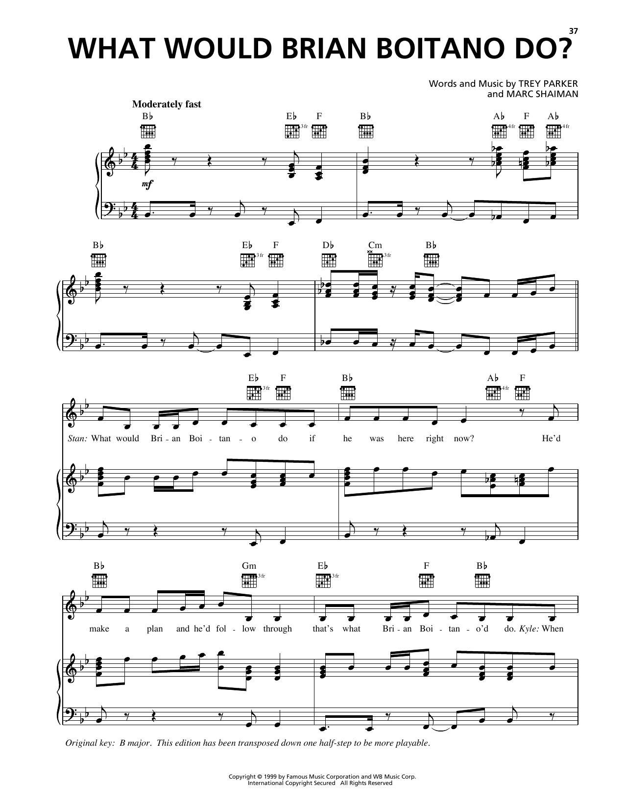 Produktgalerie: Seite 1 von 1 What Would Brian Boitano Do? (from South Park), Trey Parker, Gesang, Gitarre, Klavier