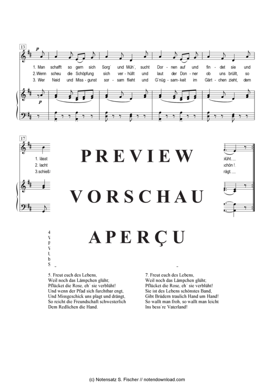 Produktgalerie: Seite 3 von 3 Freut euch des Lebens , , Klavier und Gesang