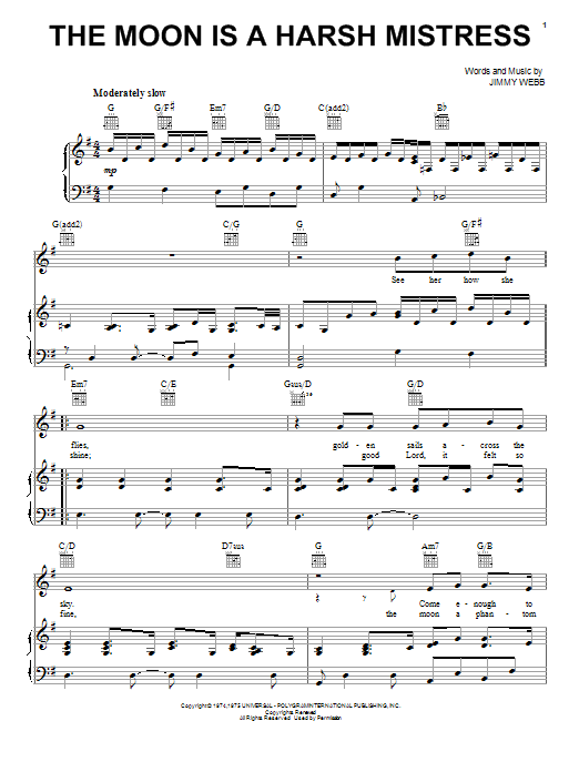 Produktgalerie: Seite 1 von 1 The Moon Is A Harsh Mistress, Jimmy Webb, Gesang, Gitarre, Klavier