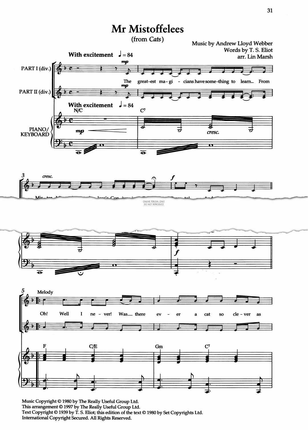 Produktbild zu: Mr. Mistoffelees (from 'Cats')