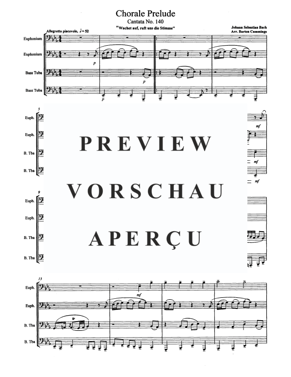 Produktgalerie: Seite 3 von 10 Wachet auf, ruft uns die Stimme - Choral Prelude, , Tuba Quartett