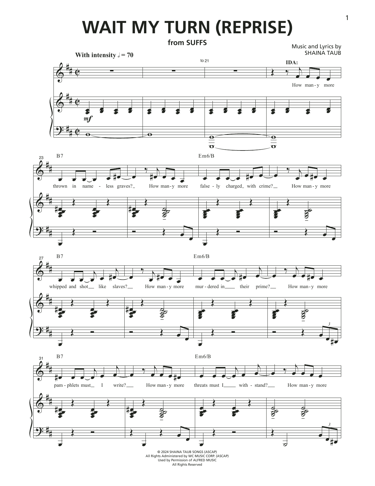 Produktbild zu: Wait My Turn (Reprise) (from Suffs)