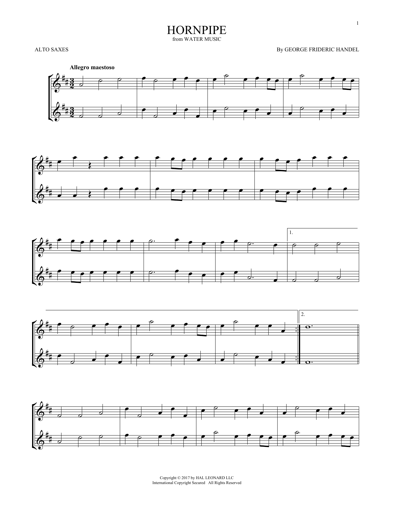 Product gallery: Page 1 of 1 Hornpipe, George Frideric Handel