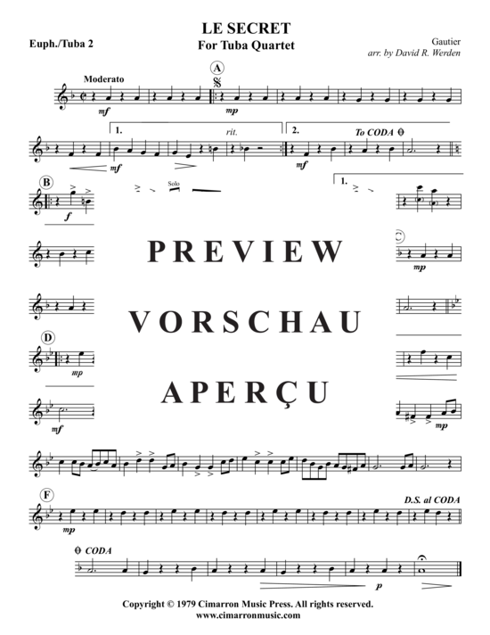 Product gallery: Page 9 of 12 Le Secret , , (Tuba Quartet: 2x Baritone, 2xTuba)